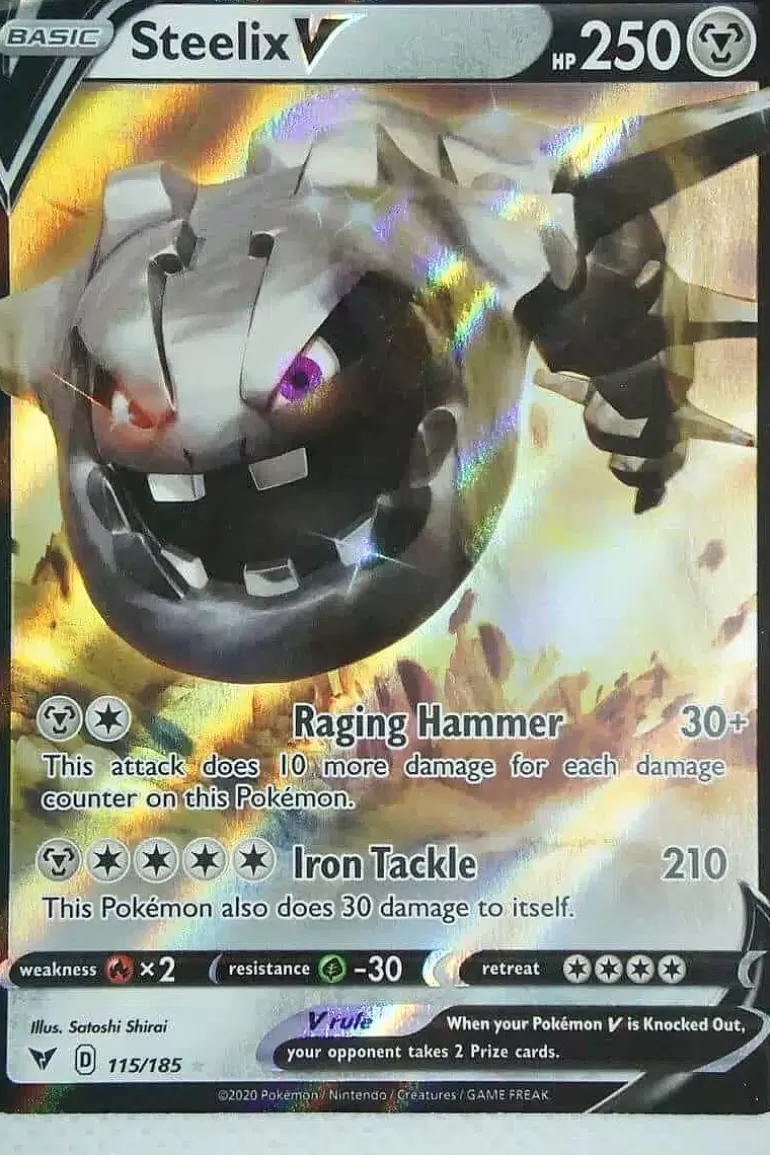Pocket Monster Pokémon Kort-Steelix V 115/185
