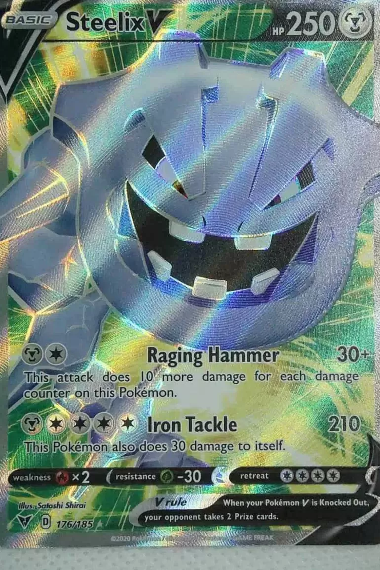 Pocket Monster Pokémon Kort-Steelix V 176/185 Full Art