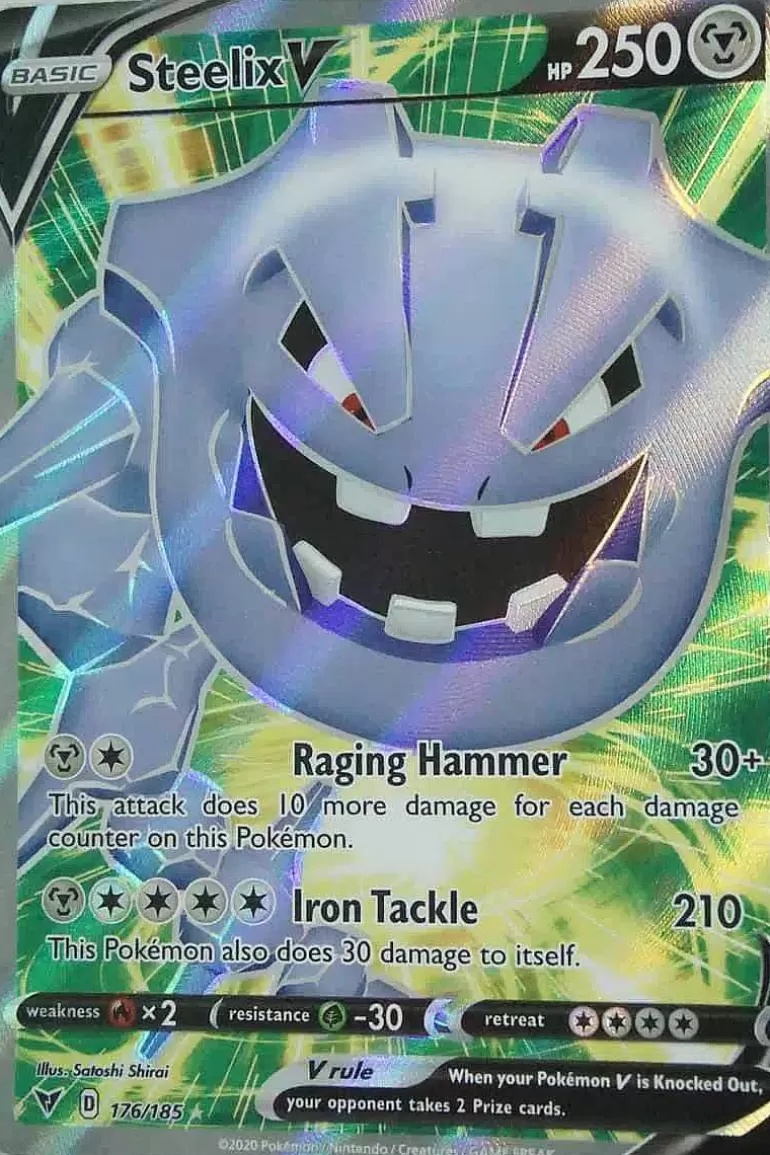 Pocket Monster Pokémon Kort-Steelix V 176/185 Full Art