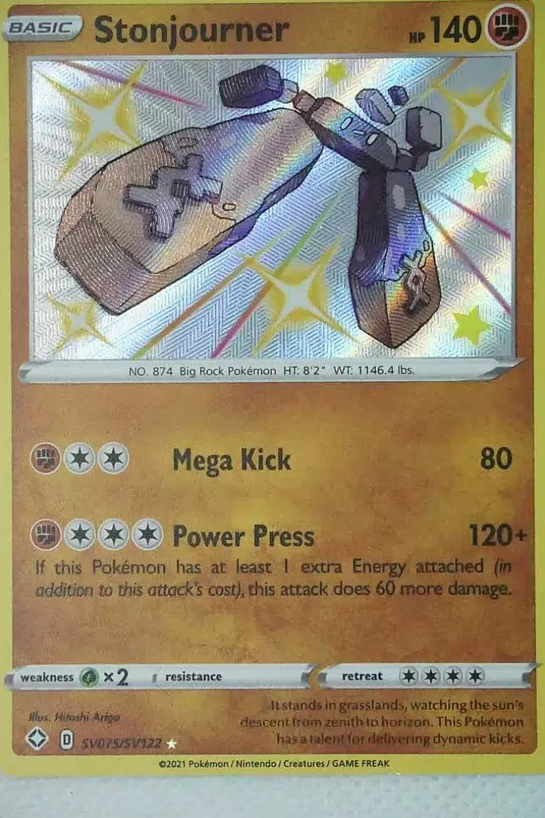 Pocket Monster Pokémon Kort-Stonjourner Sv75/Sv122 Shiny Rare