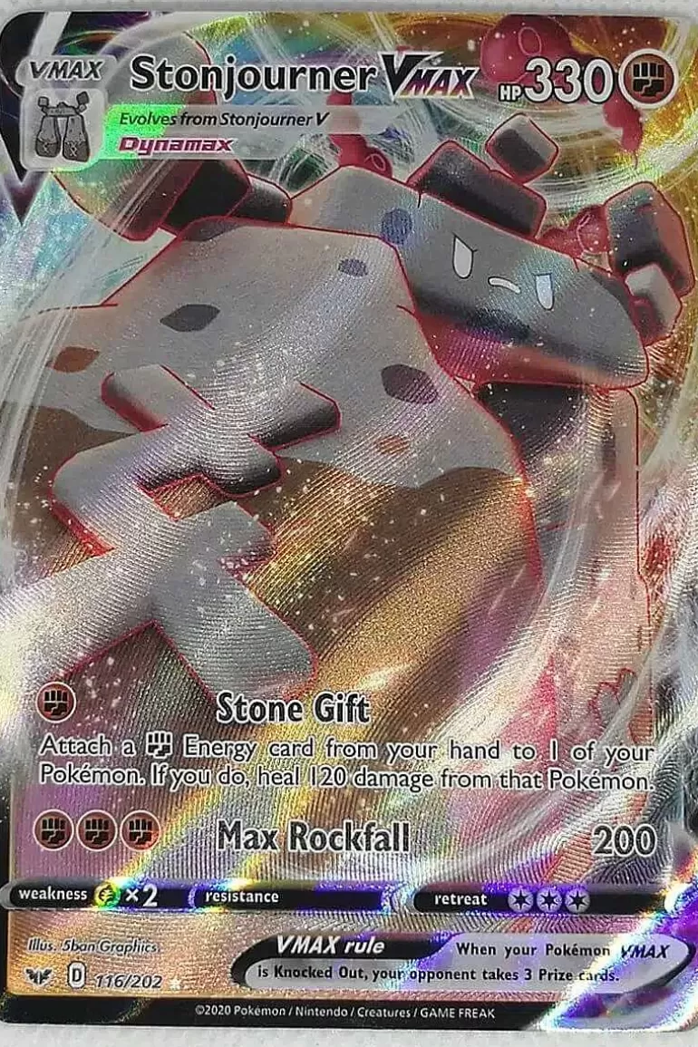 Pocket Monster Pokémon Kort-Stonjourner Vmax 116/202