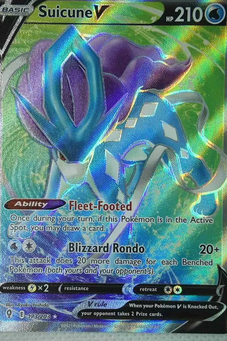 Pocket Monster Pokémon Kort-Suicune V 173/203 Full Art