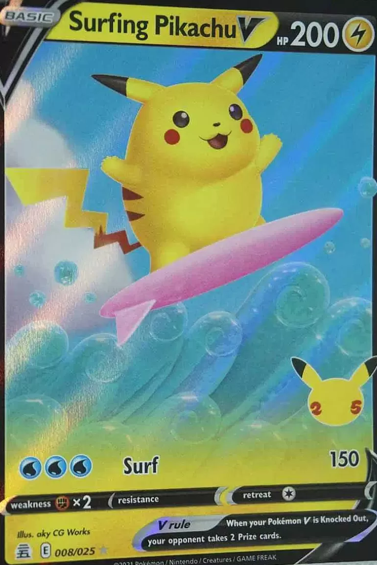 Pocket Monster Pokémon Kort-Surfing Pikachu V 8/25
