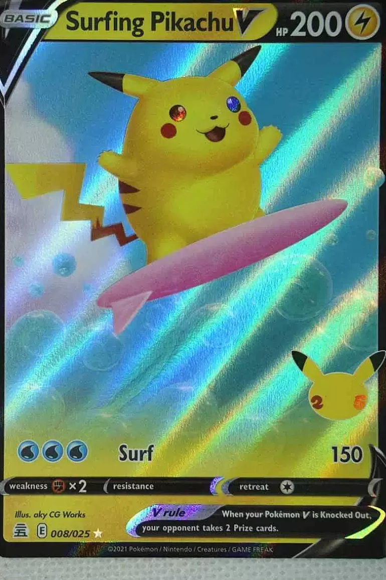 Pocket Monster Pokémon Kort-Surfing Pikachu V 8/25