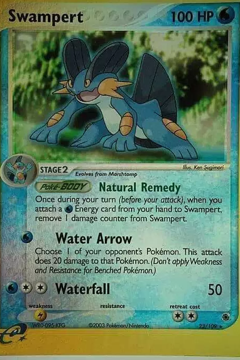 Pocket Monster Pokémon Kort-Swampert 23/109 Rare Reverse Holo