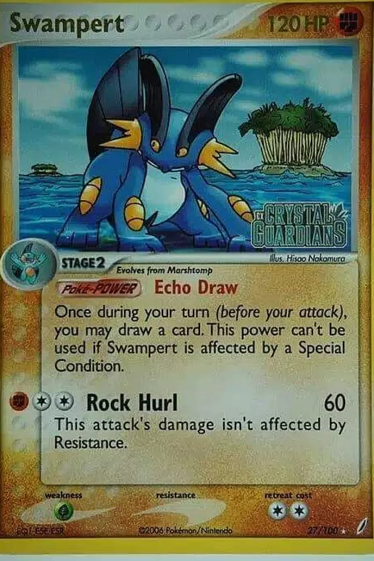Pocket Monster Pokémon Kort-Swampert 27/100 Rare Reverse Holo