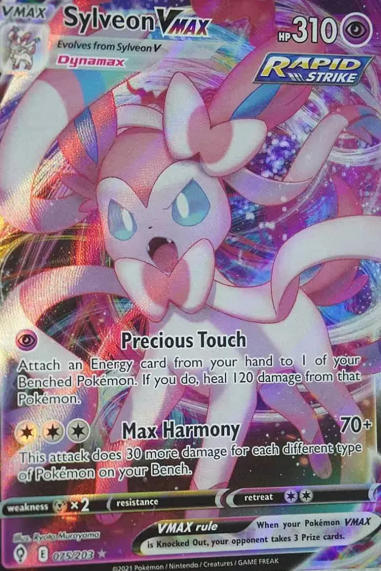 Pocket Monster Pokémon Kort-Sylveon Vmax 75/203