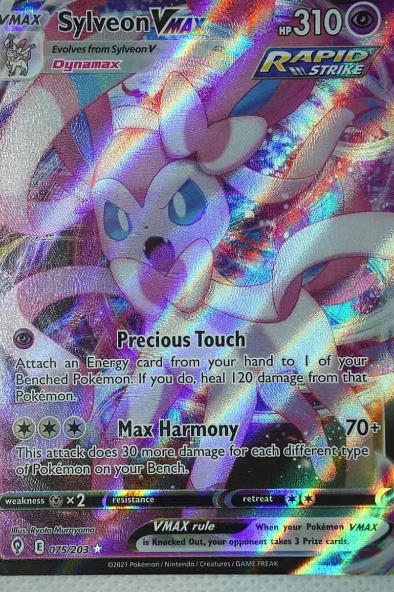 Pocket Monster Pokémon Kort-Sylveon Vmax 75/203