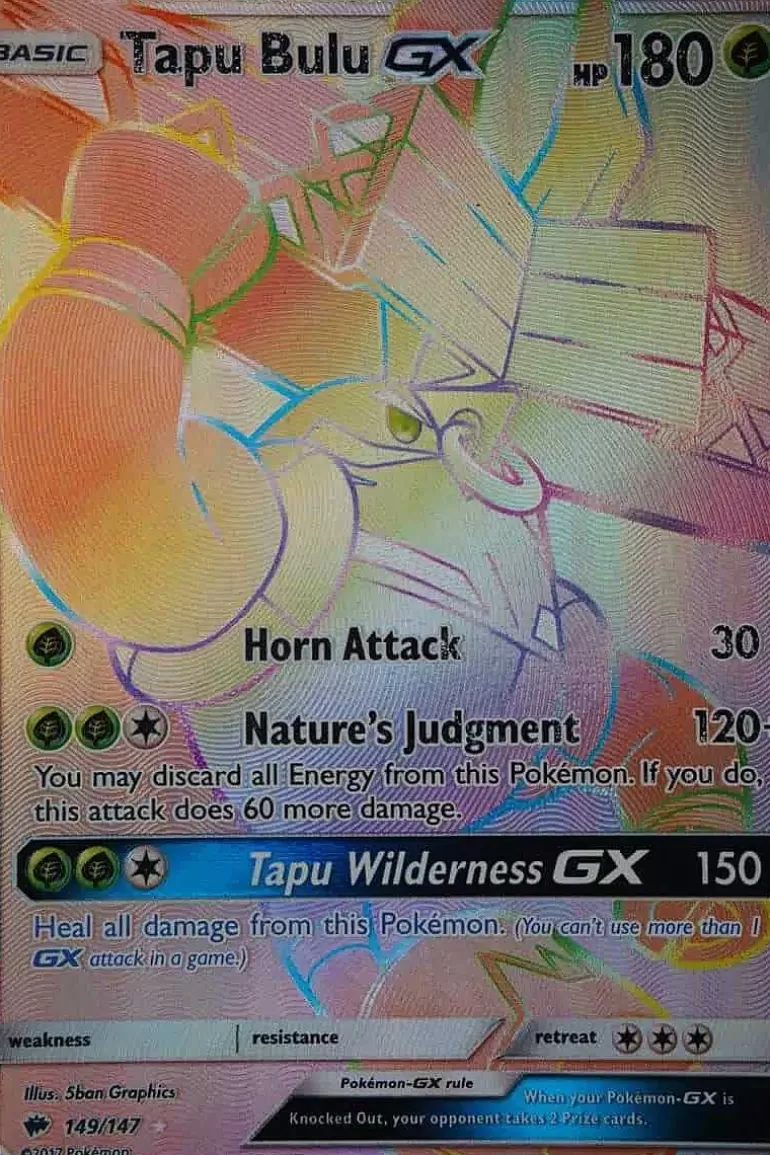 Pocket Monster Pokémon Kort-Tapu Bulu Gx 149/147 Hyper Rare