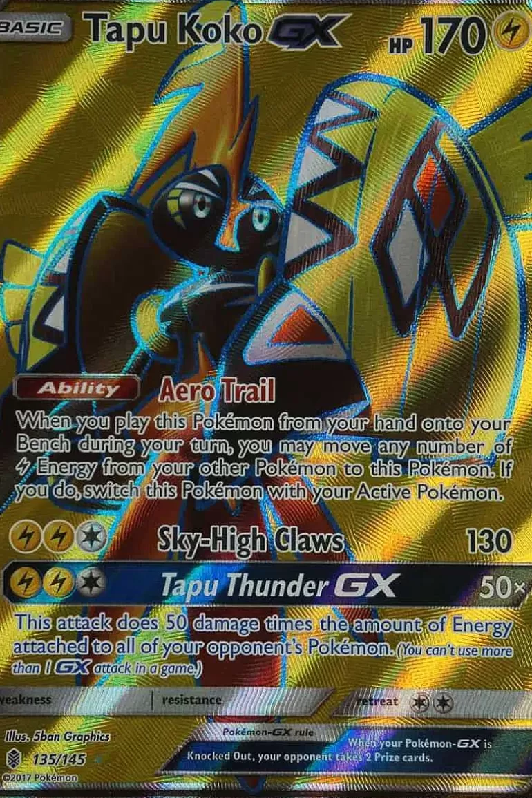 Pocket Monster Pokémon Kort-Tapu Koko Gx 135/145 Full Art
