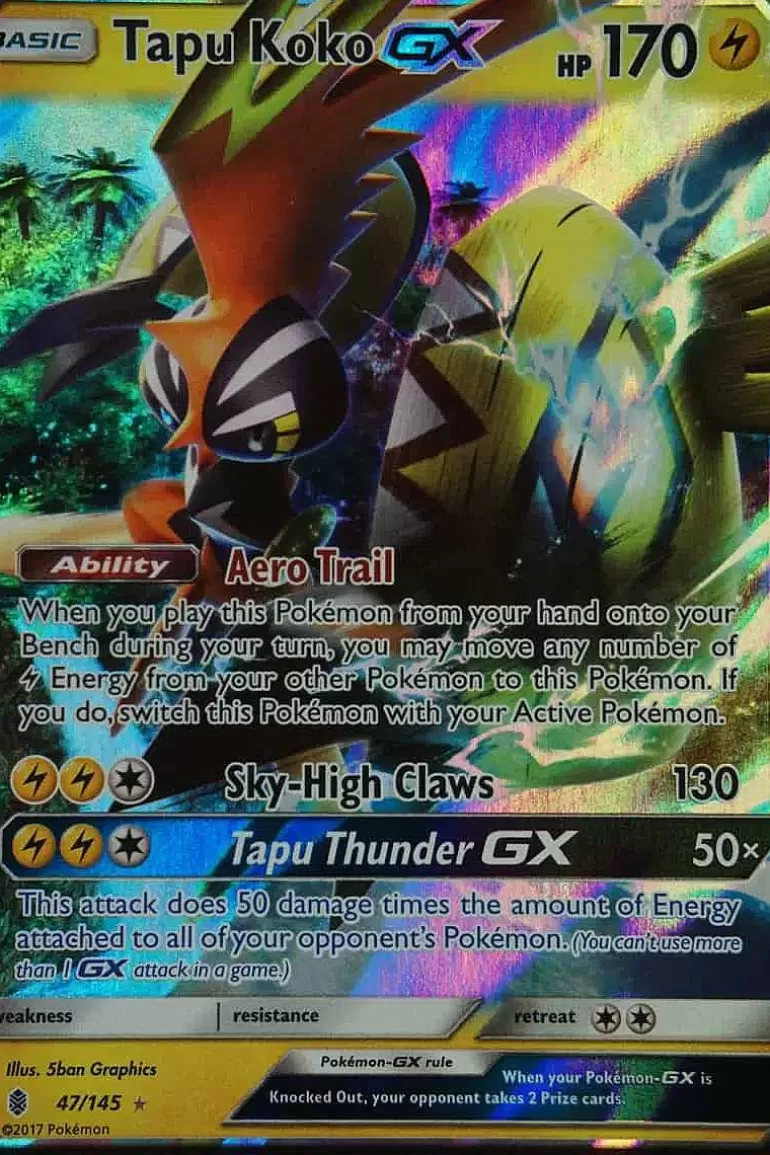 Pocket Monster Pokémon Kort-Tapu Koko Gx 47/145