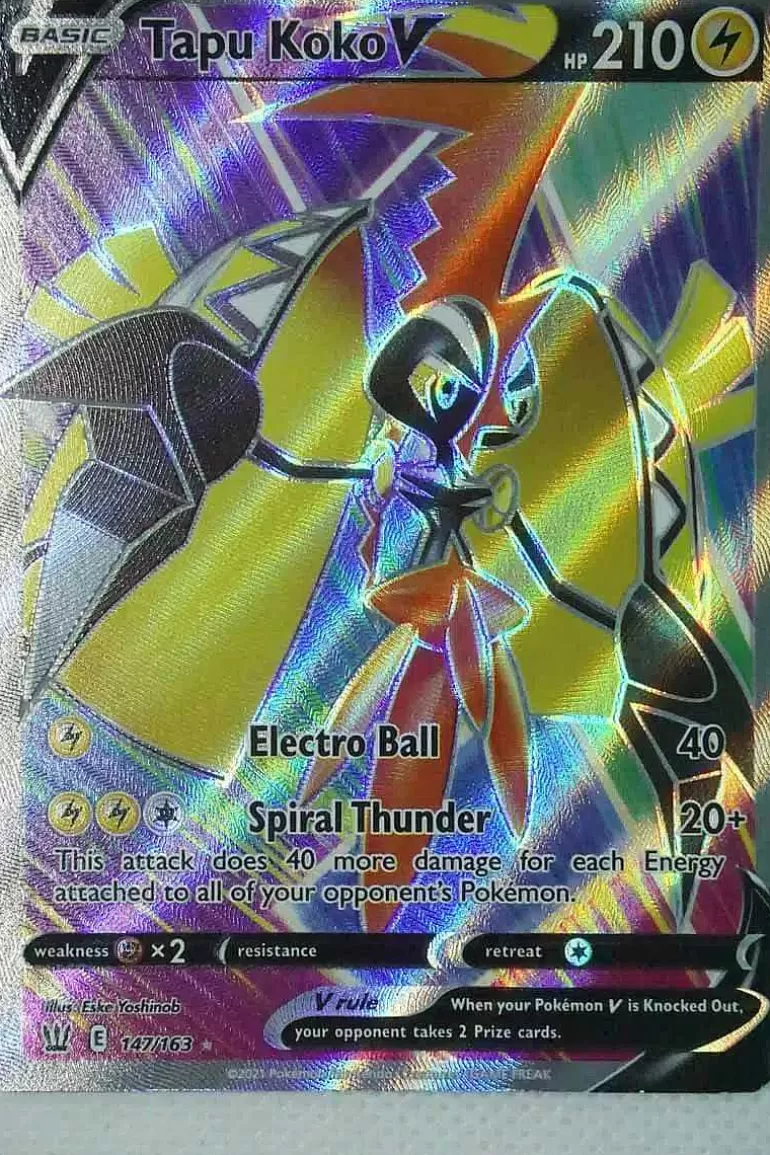 Pocket Monster Pokémon Kort-Tapu Koko V 147/163 Full Art