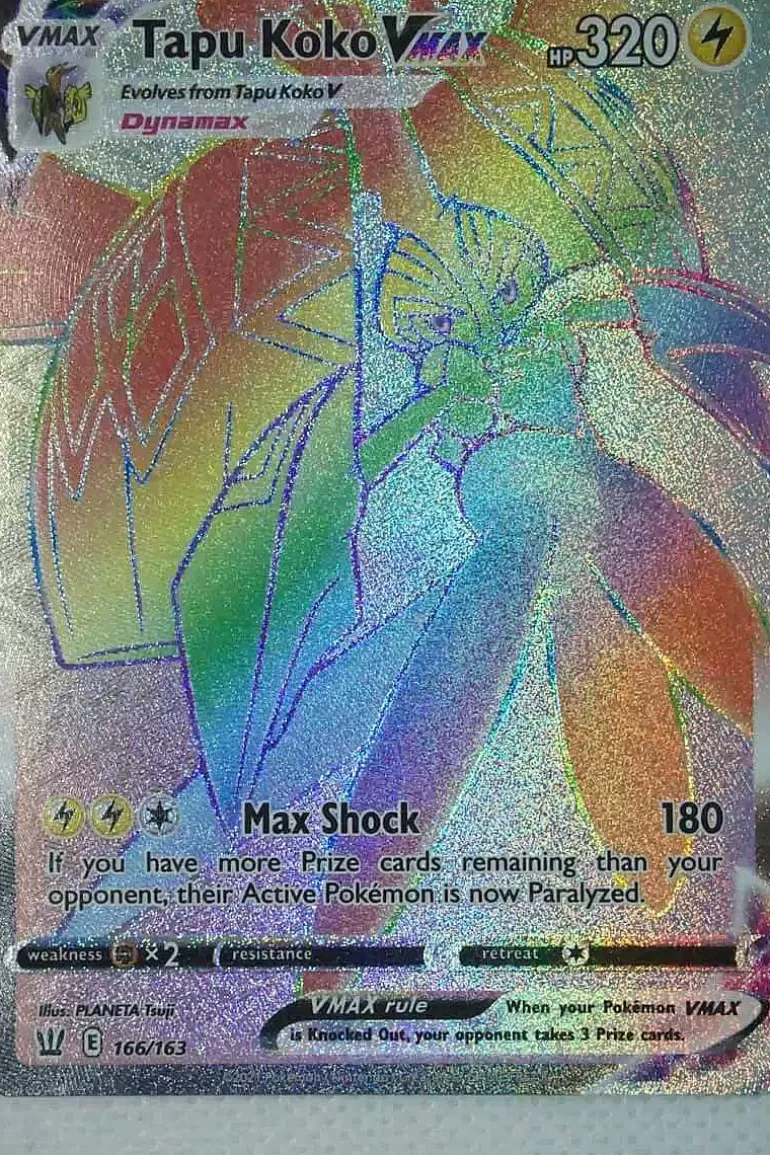 Pocket Monster Pokémon Kort-Tapu Koko Vmax 166/163 Hyper Rare