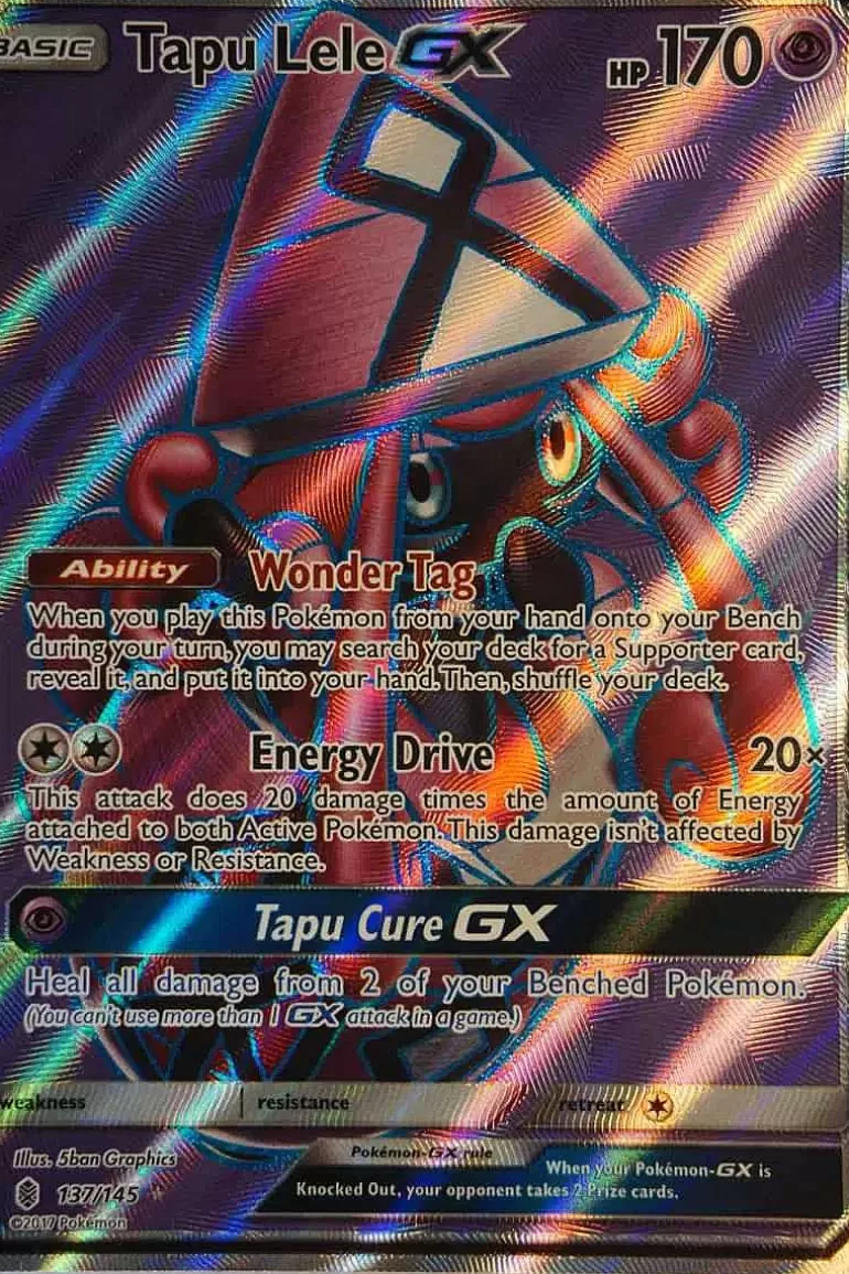 Pocket Monster Pokémon Kort-Tapu Lele Gx 137/145 Full Art