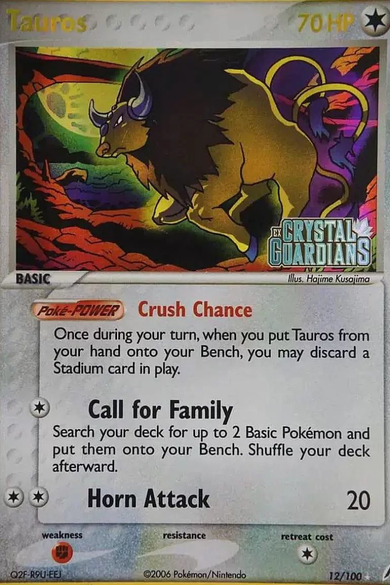 Pocket Monster Pokémon Kort-Tauros 12/100 Holo Rare