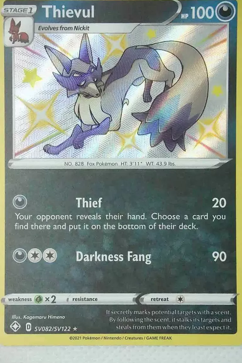 Pocket Monster Pokémon Kort-Thievul Sv082/Sv122 Shiny Rare