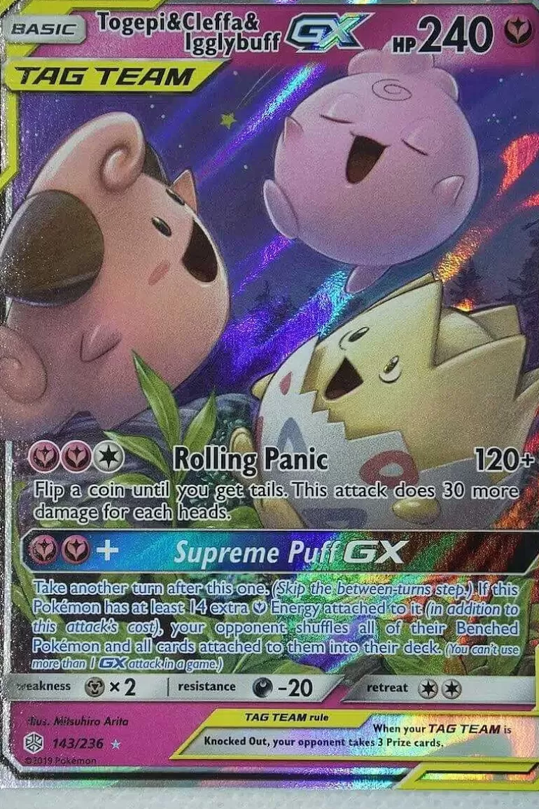 Pocket Monster Pokémon Kort-Togepi & Cleffa & Igglybuff Gx 143/236