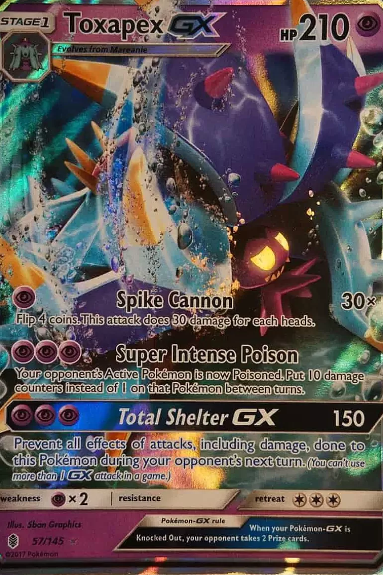 Pocket Monster Pokémon Kort-Toxapex Gx 57/145