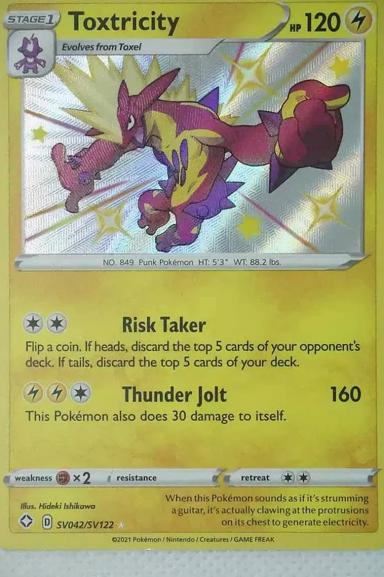 Pocket Monster Pokémon Kort-Toxtricity Sv042/Sv122 Shiny Rare