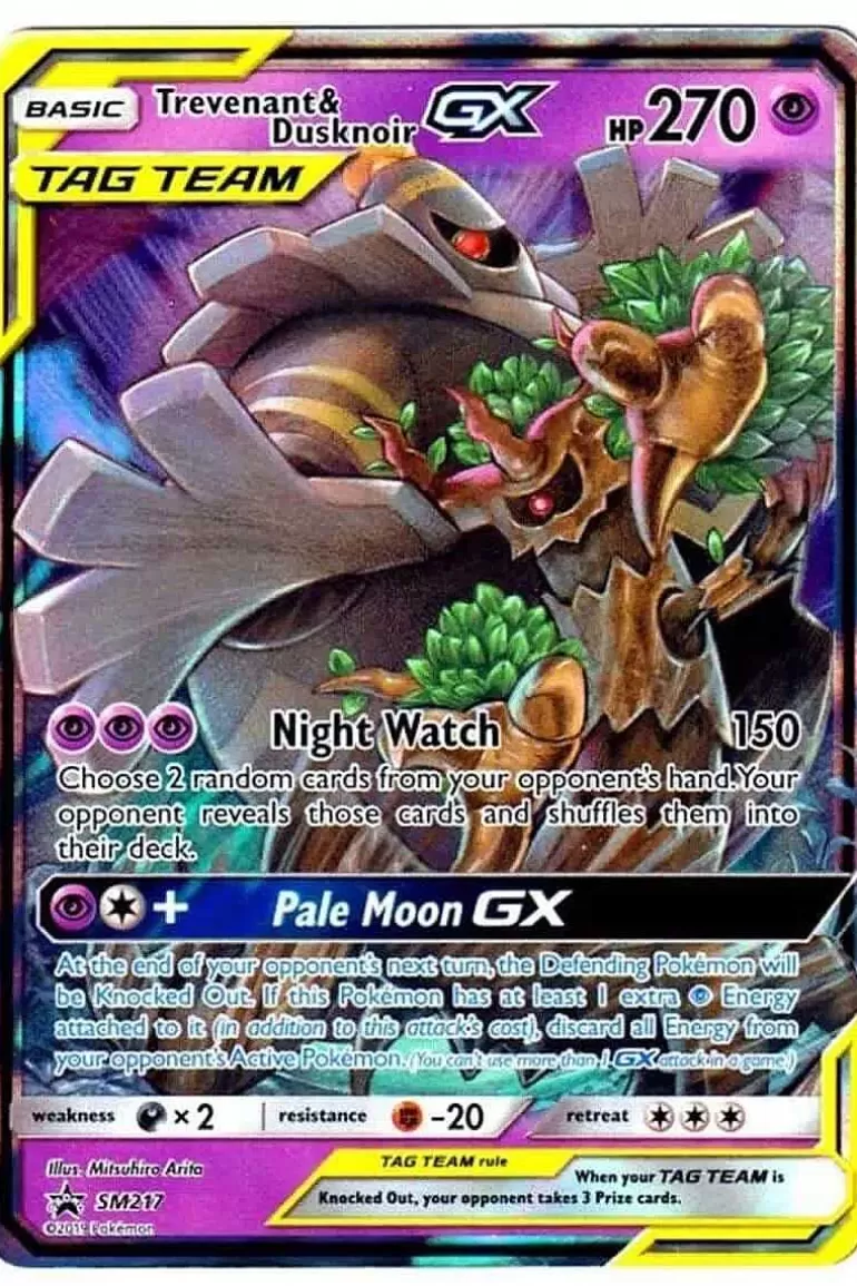Pocket Monster Pokémon Kort-Trevenant & Dusknoir Gx Sm217 Stor