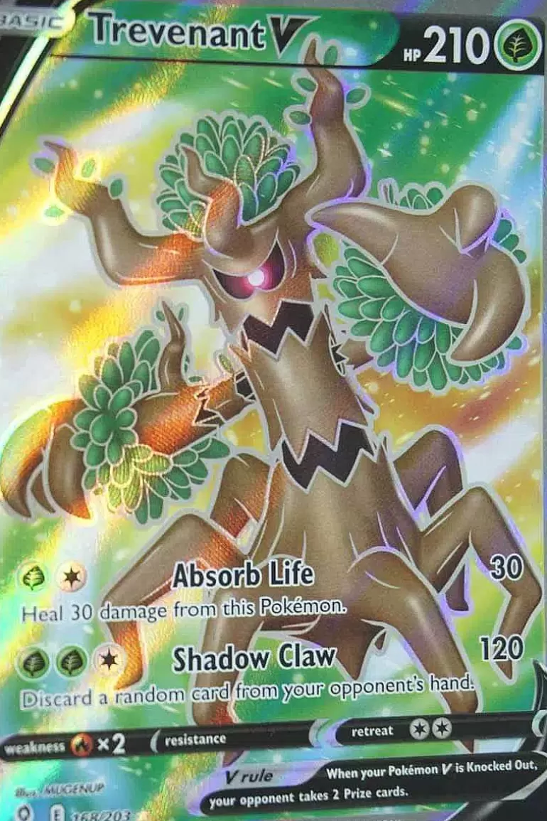 Pocket Monster Pokémon Kort-Trevenant V 168/203 Full Art