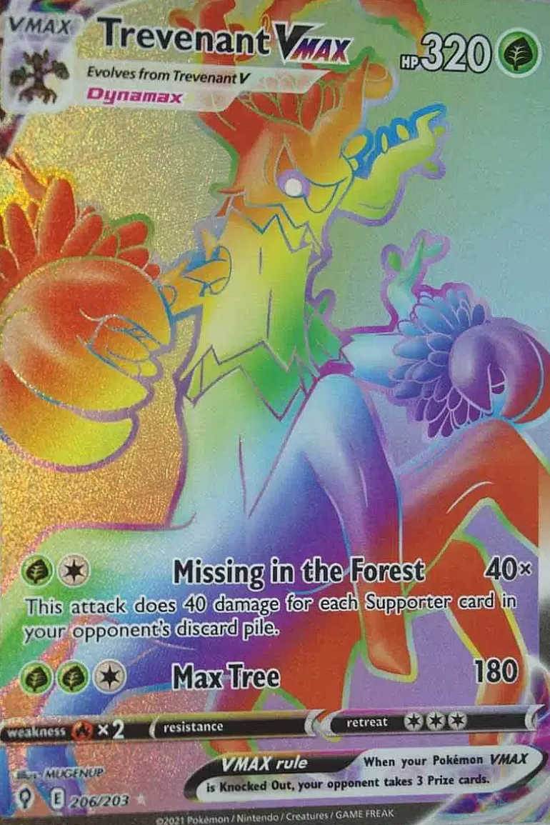Pocket Monster Pokémon Kort-Trevenant Vmax 206/203 Hyper Rare