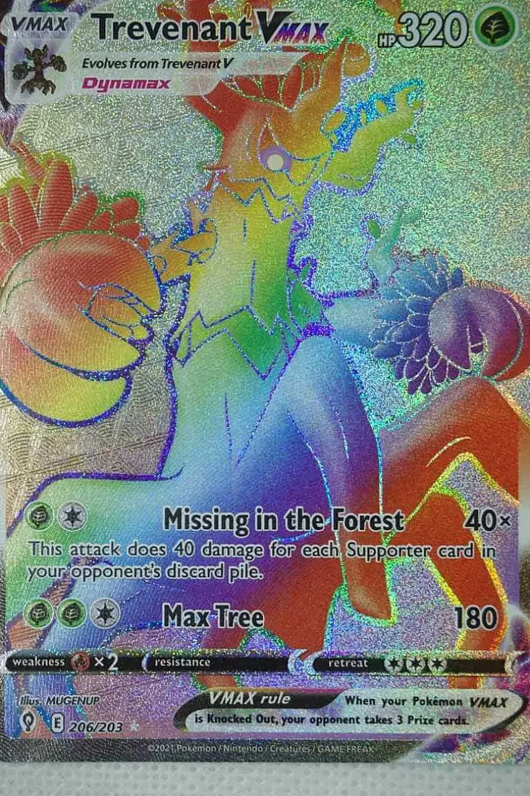 Pocket Monster Pokémon Kort-Trevenant Vmax 206/203 Hyper Rare