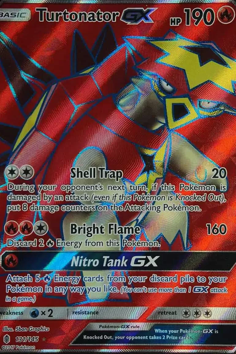 Pocket Monster Pokémon Kort-Turtonator Gx 131/145 Full Art