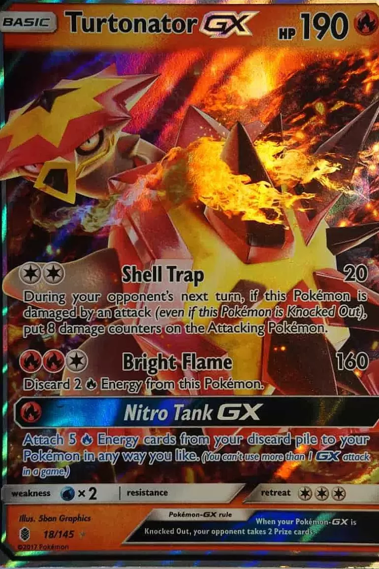 Pocket Monster Pokémon Kort-Turtonator Gx 18/145