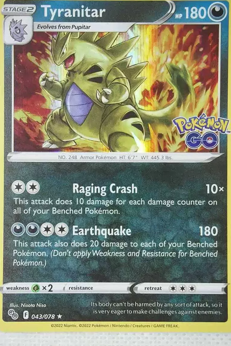 Pocket Monster Pokémon Kort-Tyranitar 043/078 Holo Rare