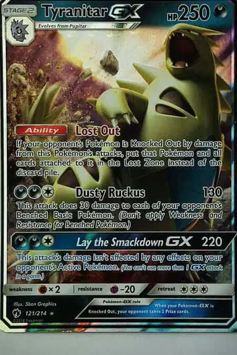 Pocket Monster Pokémon Kort-Tyranitar Gx 121/214