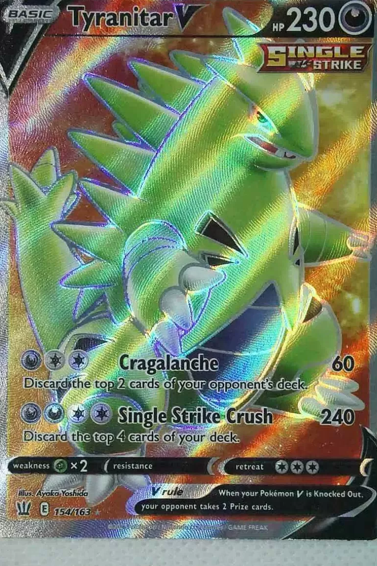 Pocket Monster Pokémon Kort-Tyranitar V 154/163 Full Art