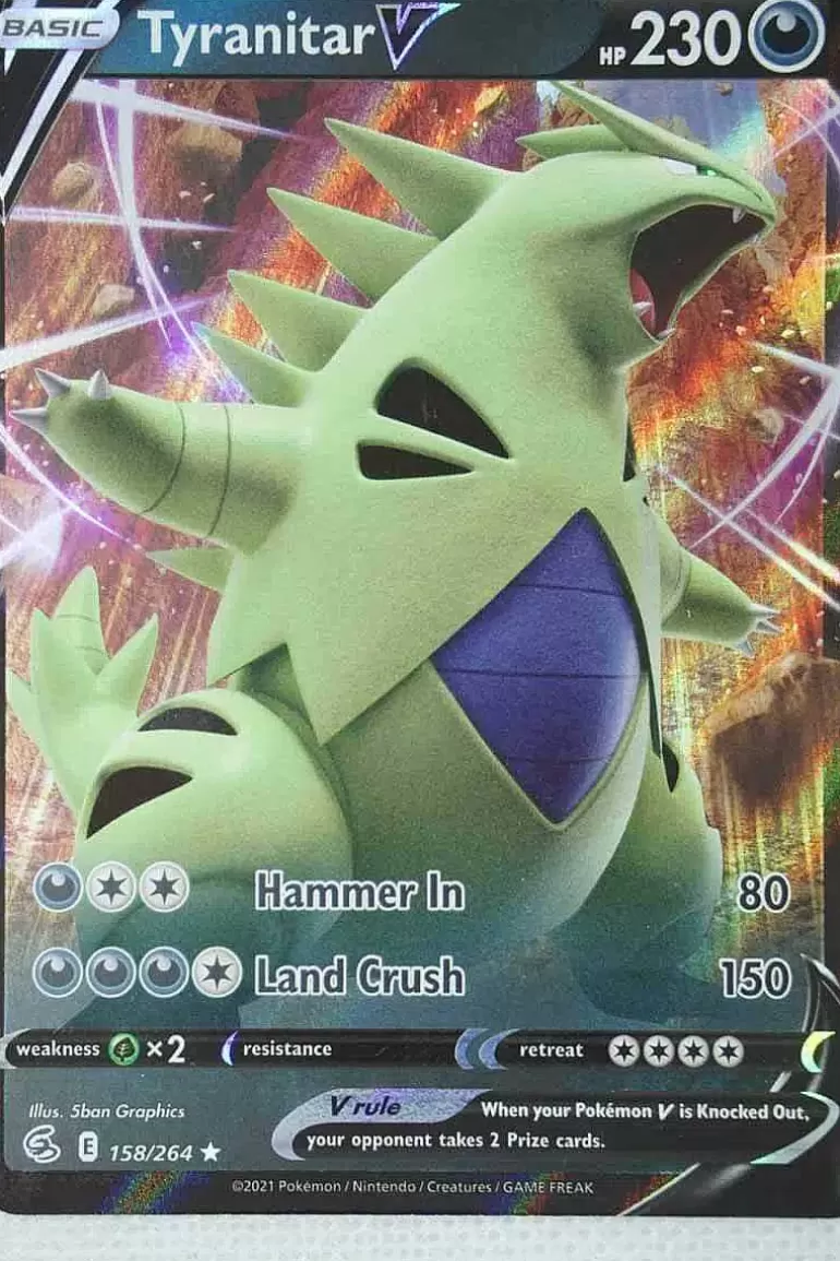Pocket Monster Pokémon Kort-Tyranitar V 158/264