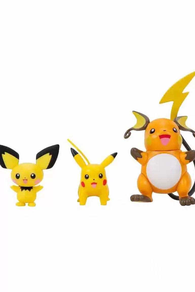 Pocket Monster Pokémon Figurer-Udviklingssaet Med Pikachu Raichu Og Pichu