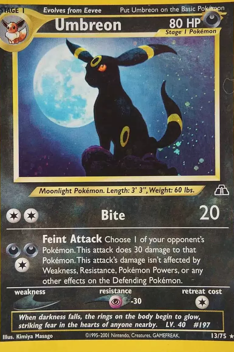 Pocket Monster Pokémon Kort-Umbreon 13/75 Holo