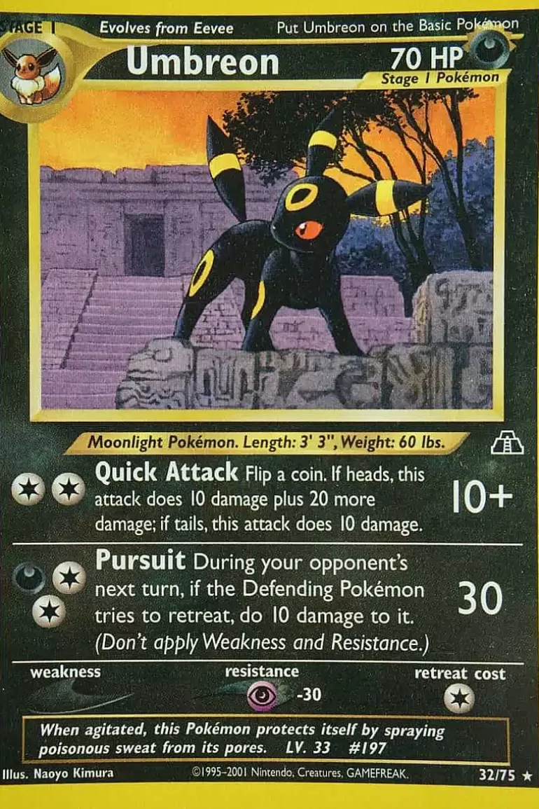 Pocket Monster Pokémon Kort-Umbreon 32/75 Rare