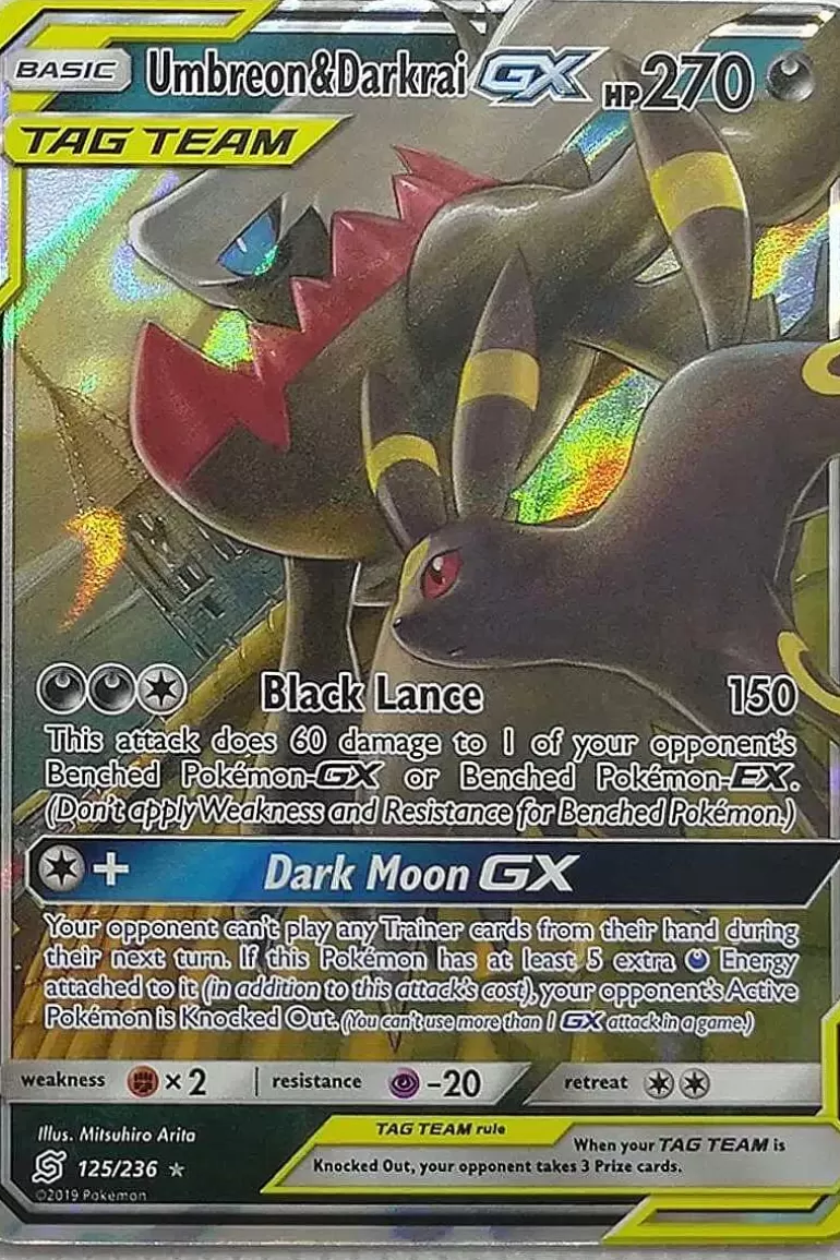 Pocket Monster Pokémon Kort-Umbreon & Darkrai Gx 125/236