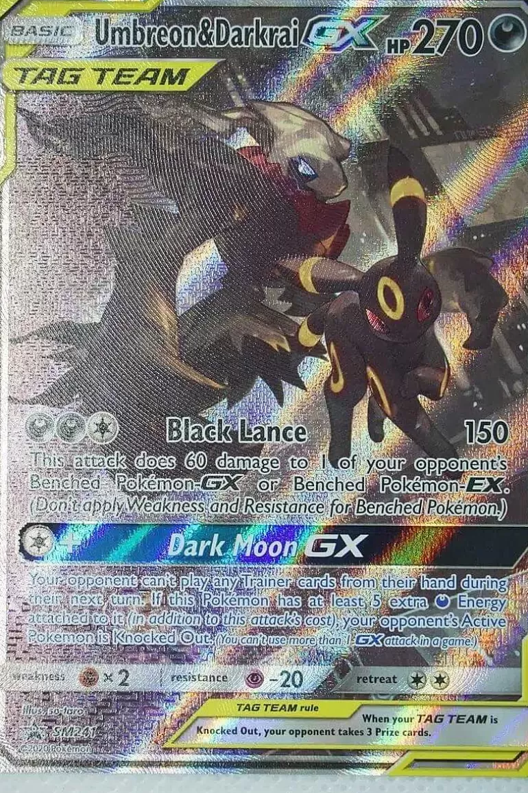 Pocket Monster Pokémon Kort-Umbreon & Darkrai Gx Sm241 Full Art Stor