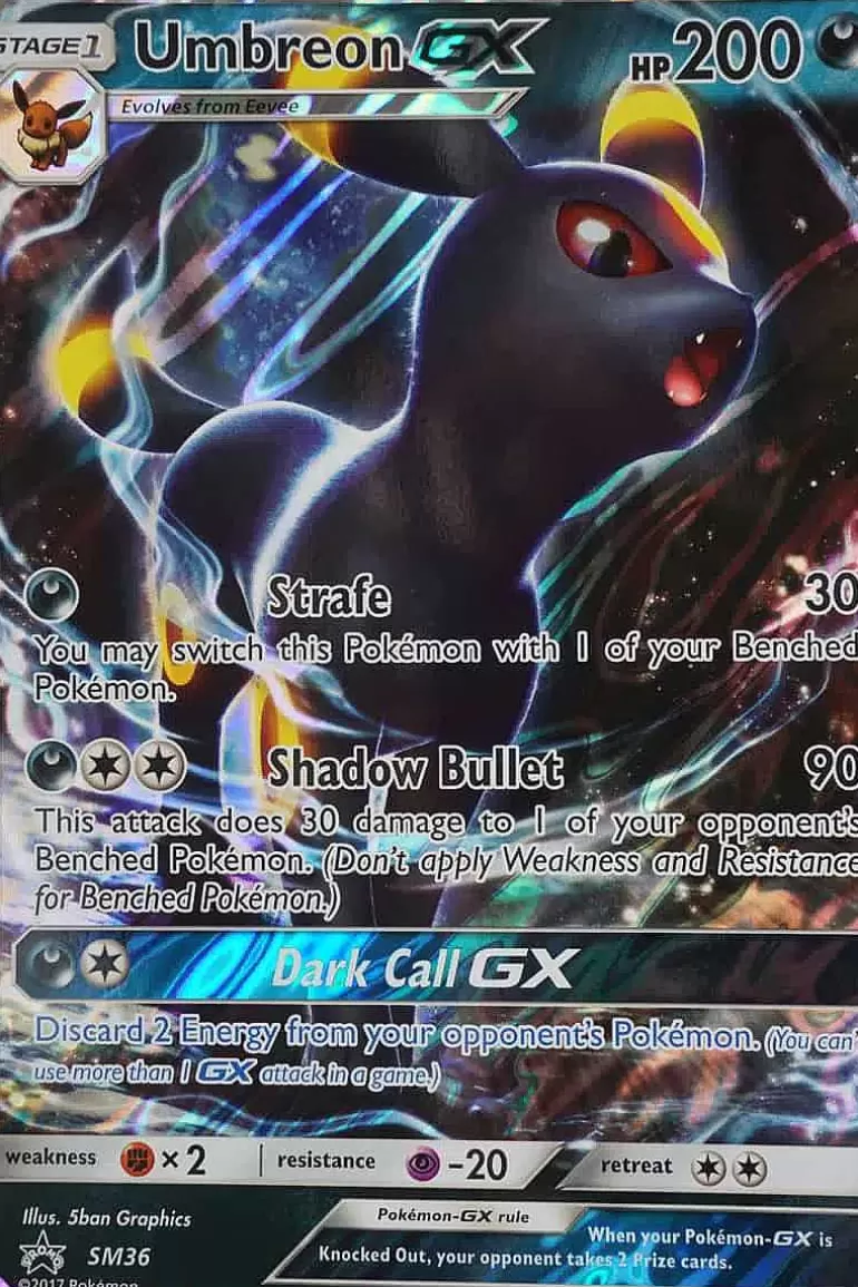 Pocket Monster Pokémon Kort-Umbreon Gx Sm36 Stor