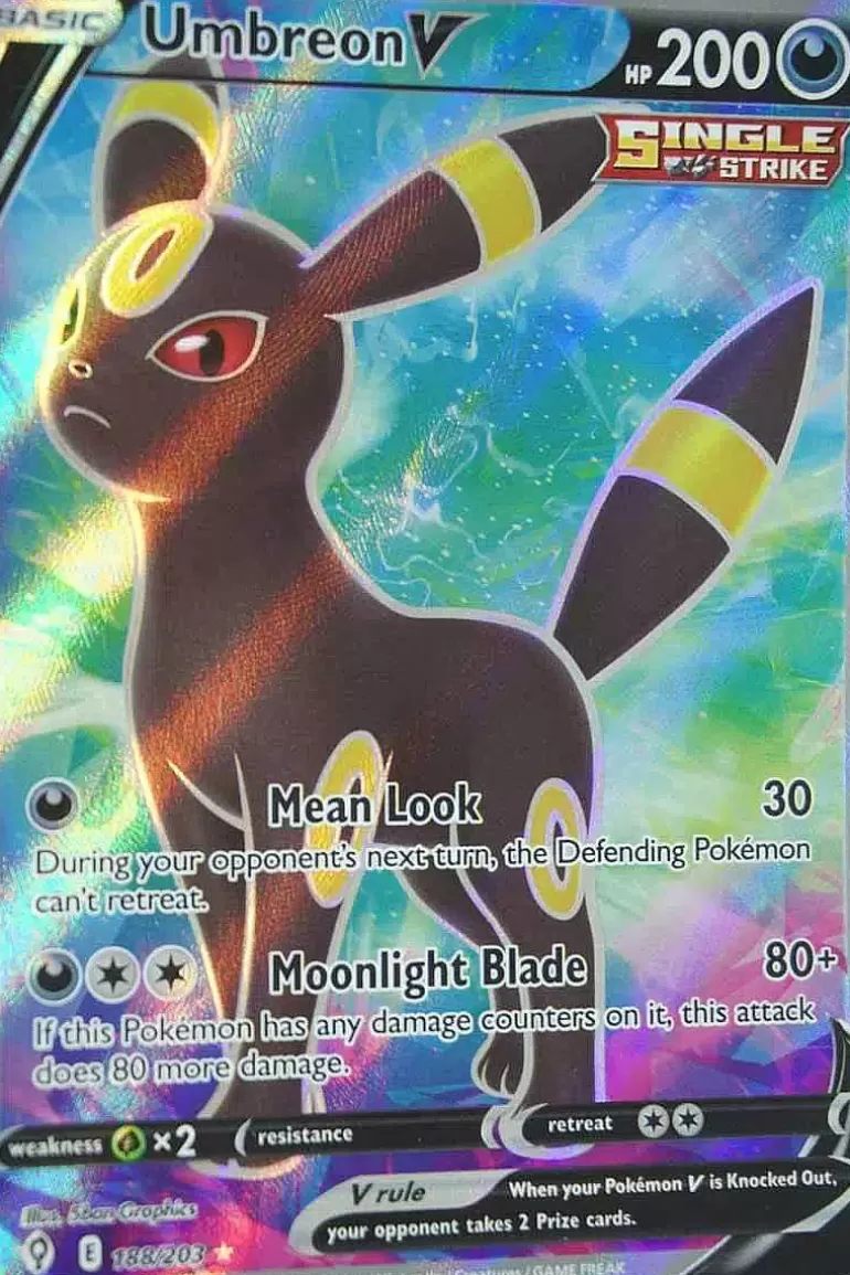 Pocket Monster Pokémon Kort-Umbreon V 188/203 Full Art