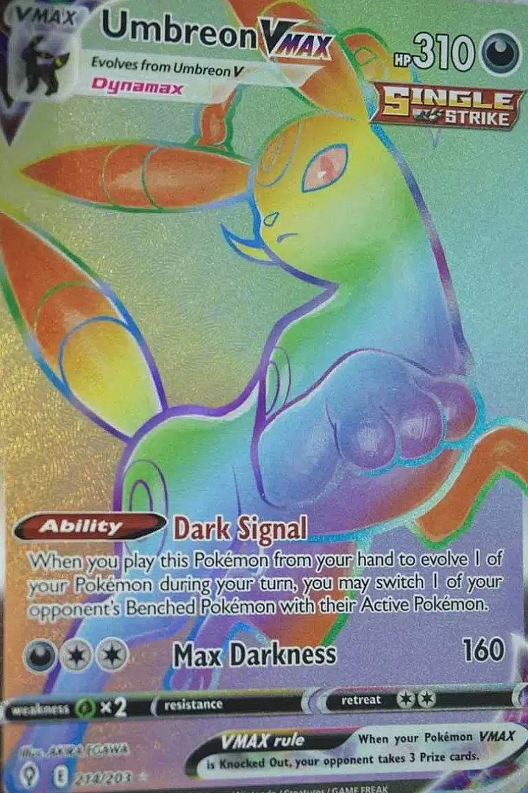 Pocket Monster Pokémon Kort-Umbreon Vmax 214/203 Hyper Rare