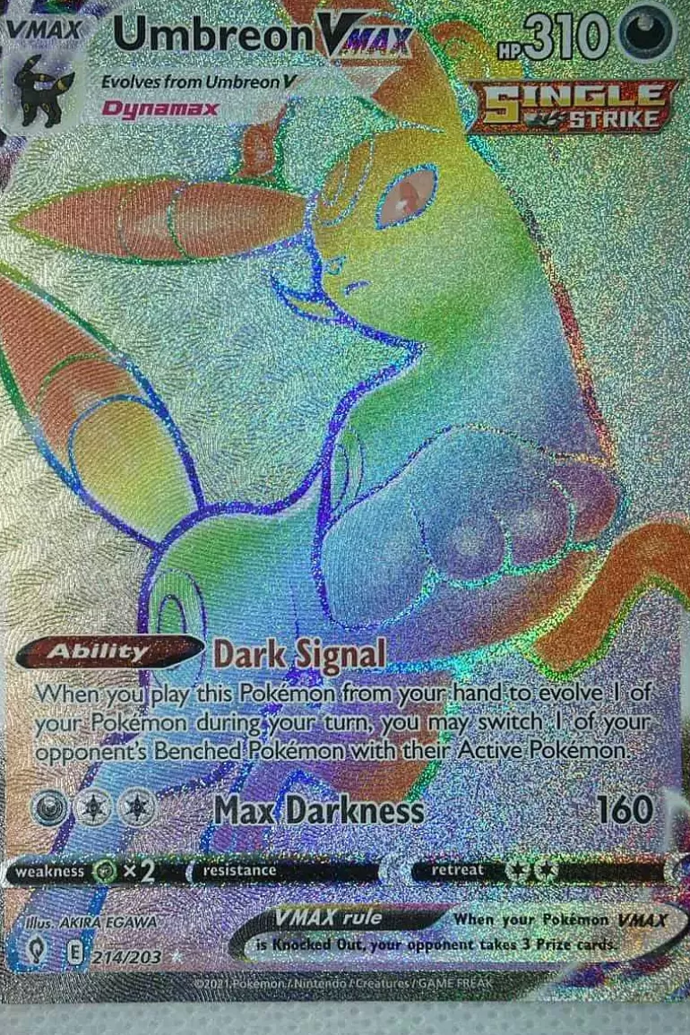 Pocket Monster Pokémon Kort-Umbreon Vmax 214/203 Hyper Rare