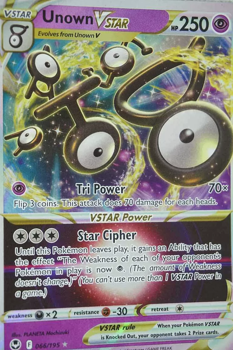 Pocket Monster Pokémon Kort-Unown Vstar 066/195