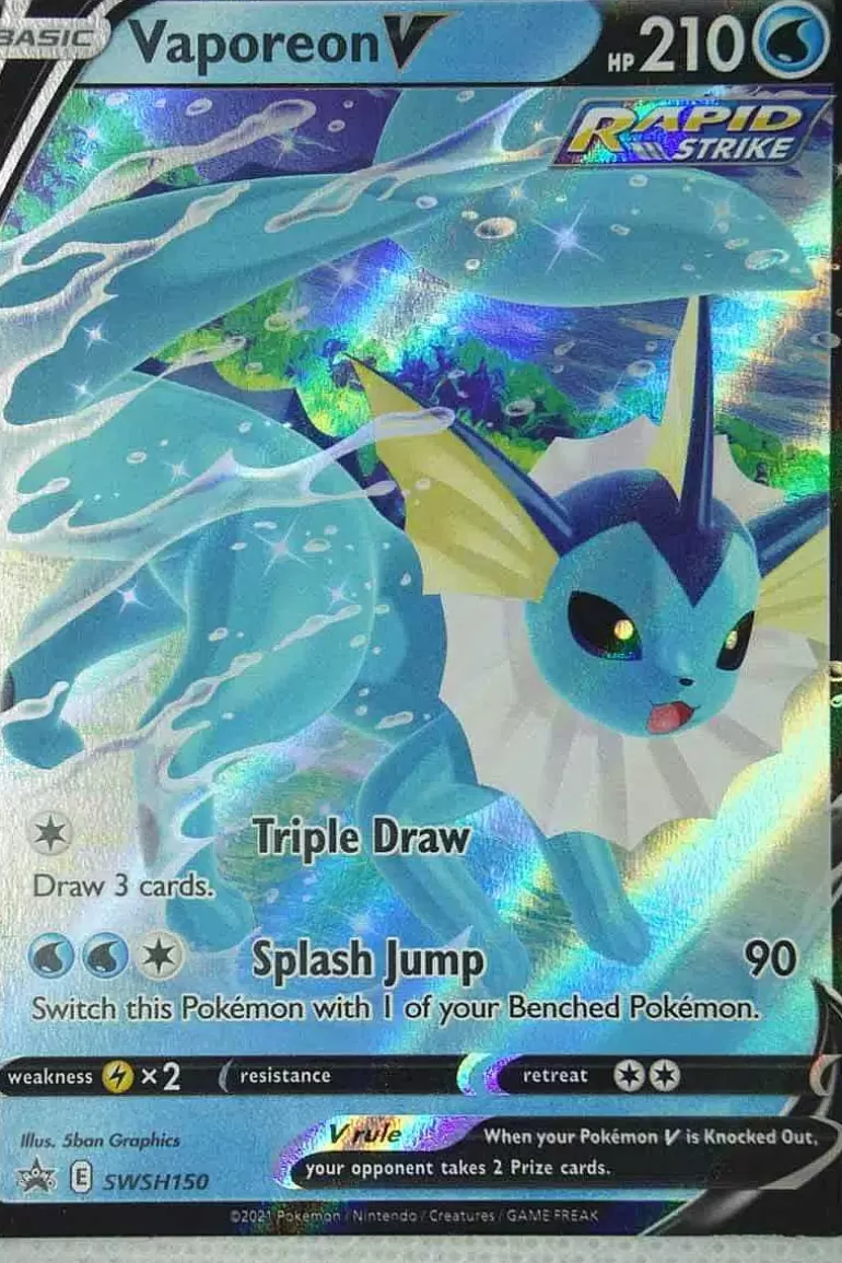 Pocket Monster Pokémon Kort-Vaporeon V Swsh150