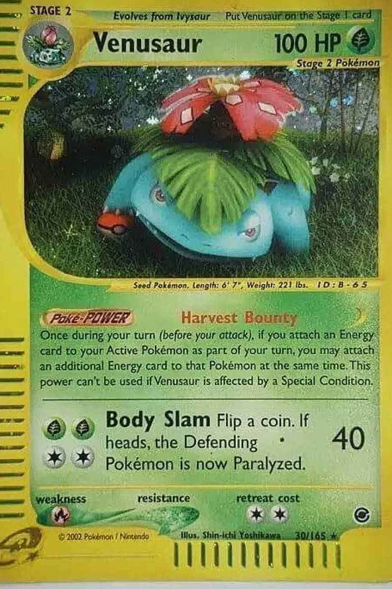 Pocket Monster Pokémon Kort-Venusaur 30/165 Holo Rare