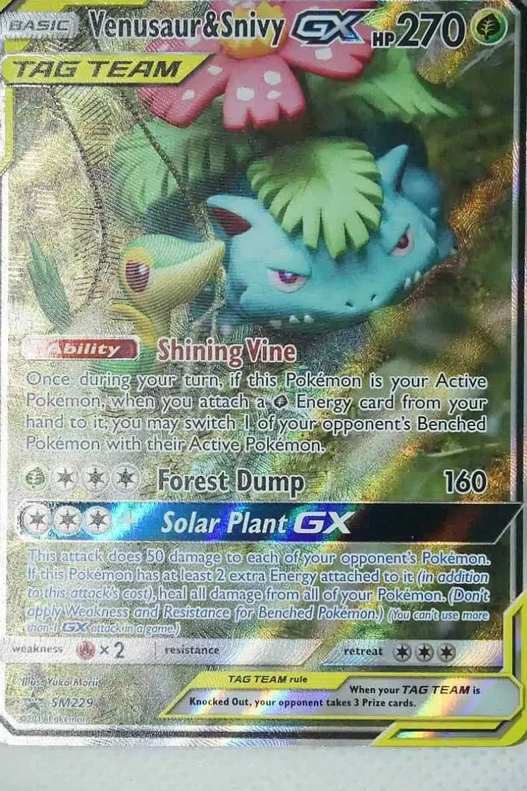 Pocket Monster Pokémon Kort-Venusaur & Snivy Gx Sm229