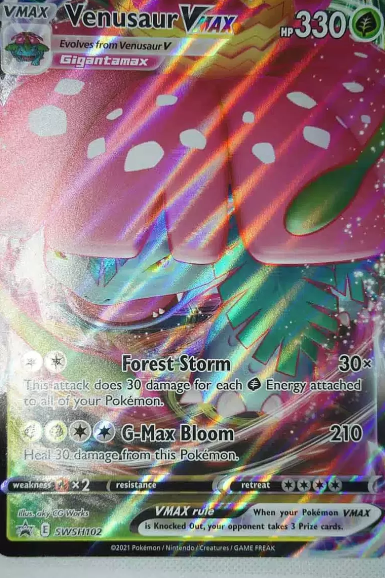 Pocket Monster Pokémon Kort-Venusaur Vmax Swsh102 Stor