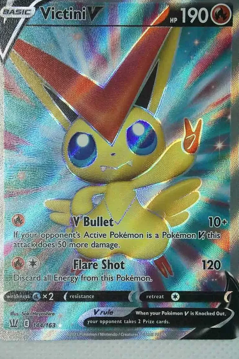 Pocket Monster Pokémon Kort-Victini V 144/163 Full Art