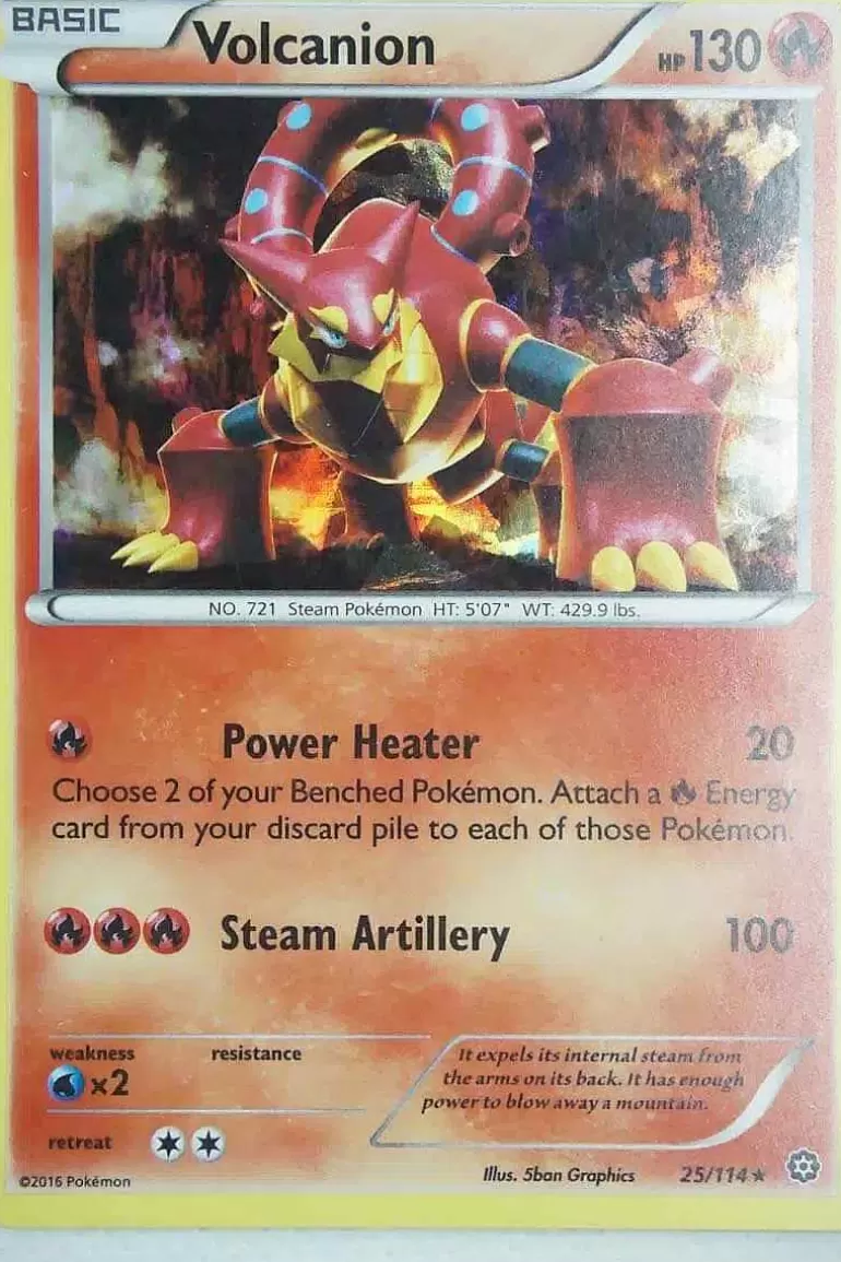 Pocket Monster Pokémon Kort-Volcanion 25/114 Shattered Holo Rare