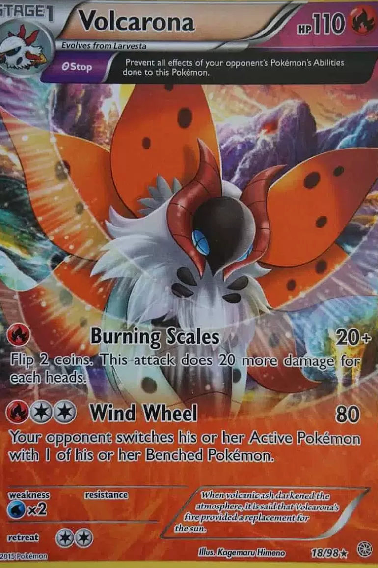 Pocket Monster Pokémon Kort-Volcarona 18/98 Full Art
